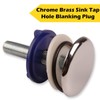 Chromed Brass Kitchen Sink Tap Hole Blanking Metal Plug 50mm
