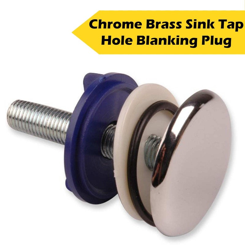 Chromed Brass Kitchen Sink Tap Hole Blanking Metal Plug 50mm