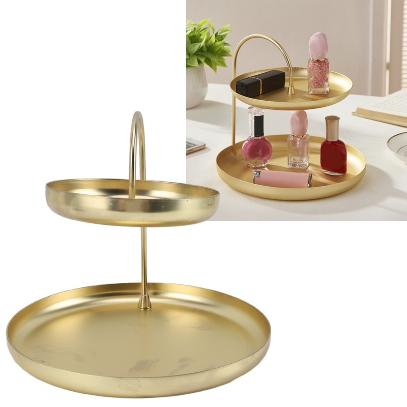 2 Tier Jewelry Tray Elegant Simple Sturdy Stable Metal Multi
