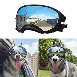 Dog Goggles Large and Medium Breed, UV Protection Windproof and Dustproof. Shatterproof Lens, Breathable Design, Dog Sunglasses