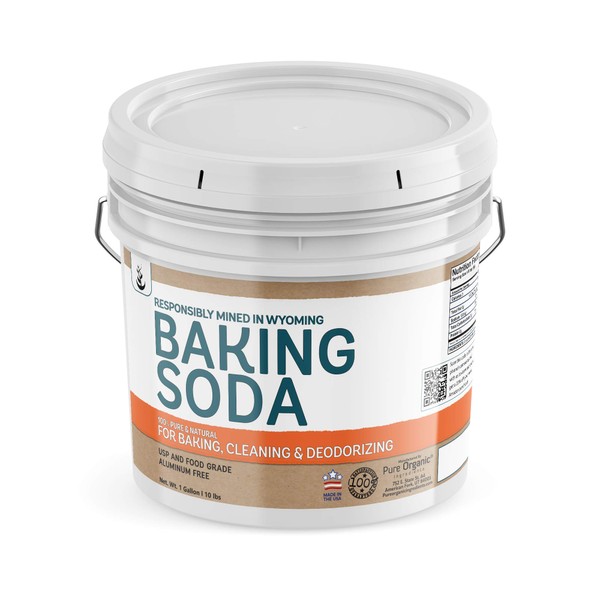 Baking Soda (1 Gallon Bucket), Highest Purity, Aluminum Free, Food & USP Grade, For Cooking, Baking, Cleaning, & More!
