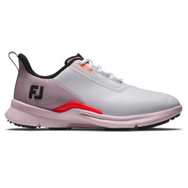 FootJoy Women's FJ Fuel Golf Shoe, White/Pink/Coral, 11