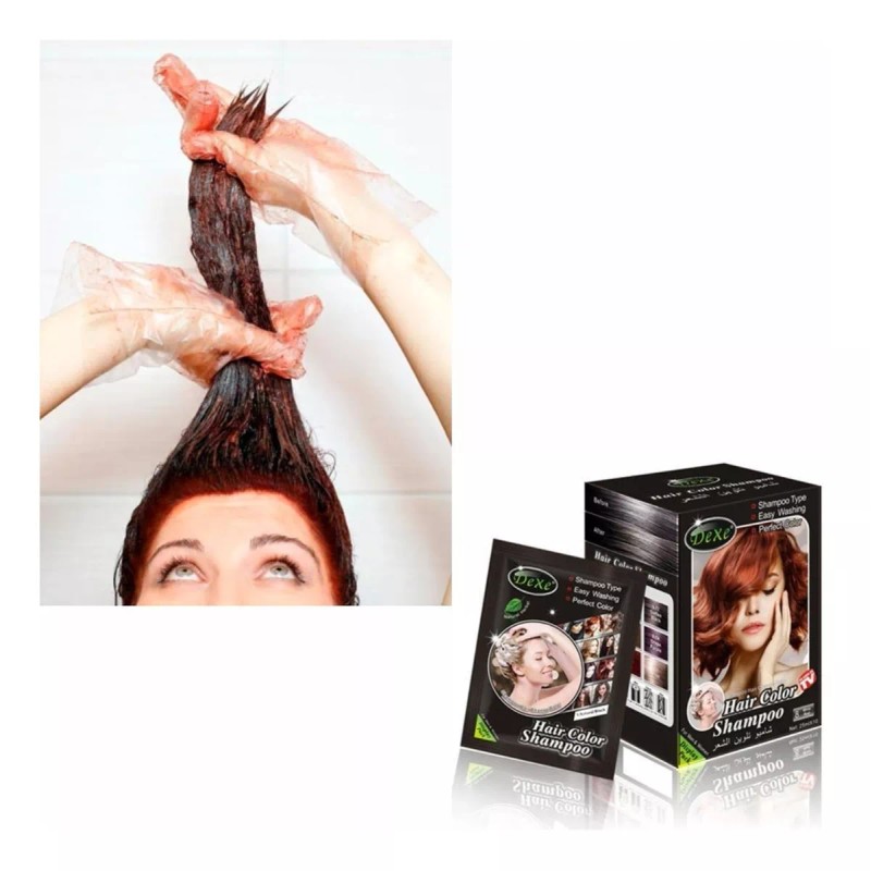 Dexe Shampoo Con Tinte Instantáneo Facil Hogar Color Rojo