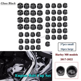 Unbranded Gloss Black Engine Bolt Cap Cover Kit for Harley Electra Glide Road King Softail