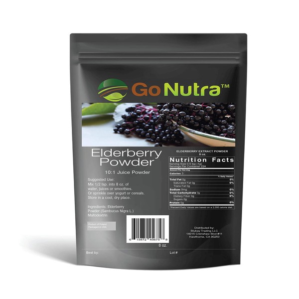 Elderberry Powder 10:1 Strength Extract Powder Non-GMO 8oz Sambucus Nigra