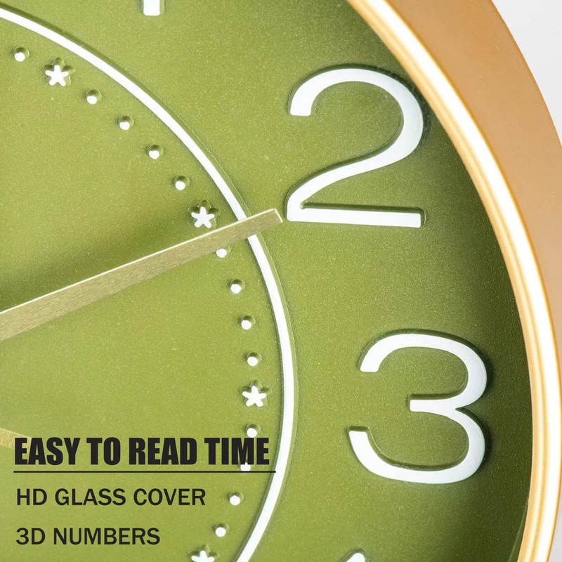 HZDHCLH 25 cm Modern Quartz Silent Wall Clock Arabic Numeral