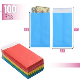 Mr. Pen- Money Envelopes for Cash, 100 Pack, 6.5" x 3.5", Colorful, Small Money Saving Envelopes, Cash Envelope