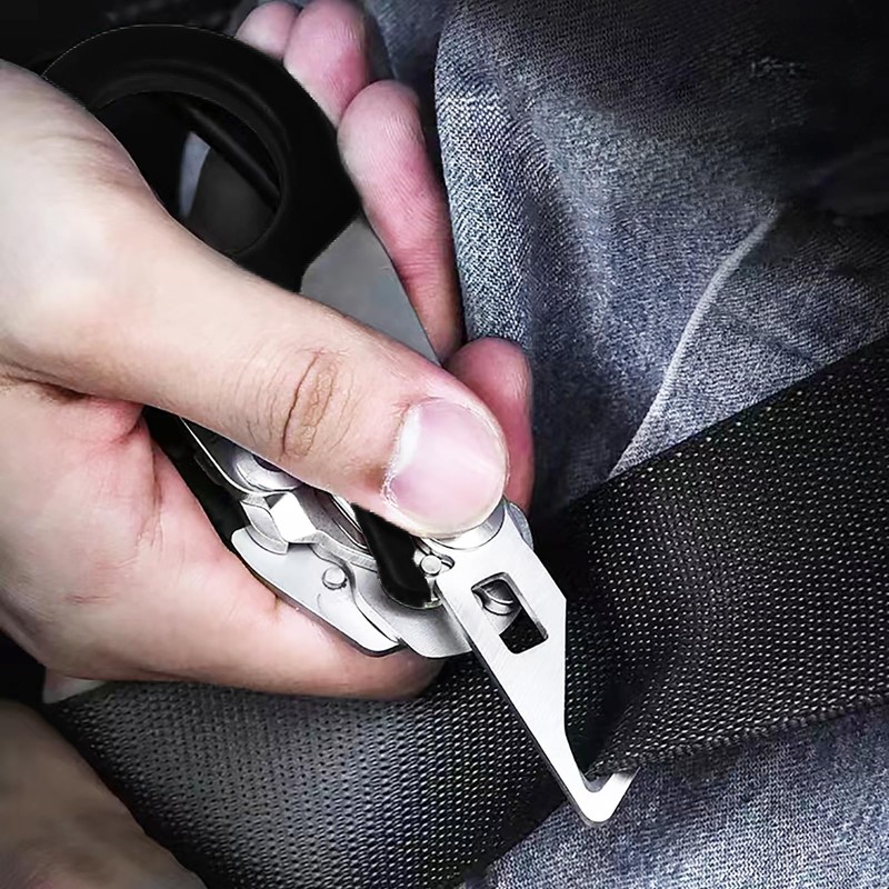 Elegital Emergency Response Shears,Stainless Steel Self-luminous Foldable Trauma Shears,Outdoor Camping