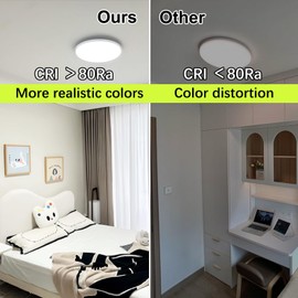 Hopelit Ceiling Light 36 W, Round Ultra Thin LED Ceiling Light 6500 K Cool White, IP44 Waterproof Ceiling Light LED Lamp for Bathroom, Bedroom, Hallway, Kitchen, Living Room, Diameter 36.5 cm