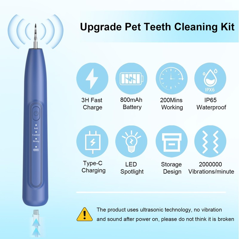 Dog Plaque and Tartar Remover, Dog Teeth Cleaning Kit with