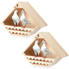 DoubleFill 2 Pcs Cedar Dove Nesting Box Bird House Outdoor Wood Triangular Opening Bird Box House for Doves Nesting and Roosting Platform Garden Decoration