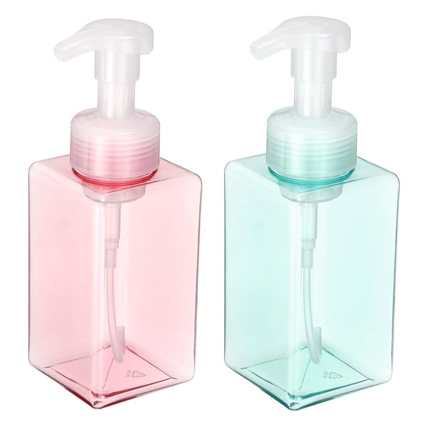 uxcell 4PCS Square Empty Foam Pump Bottle, 450ml Travel Foam