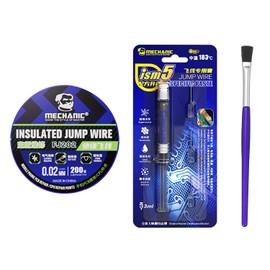 MECHANIC 3-in-1 Kit iSm5 Jump Wire Specific Solder Tin Paste 183℃-210℃ Medium Temperature Soldering Flux for Phone Computer Repair Tools With FJ202 0.02mm*200m Jumper Wire Motherboard Repair