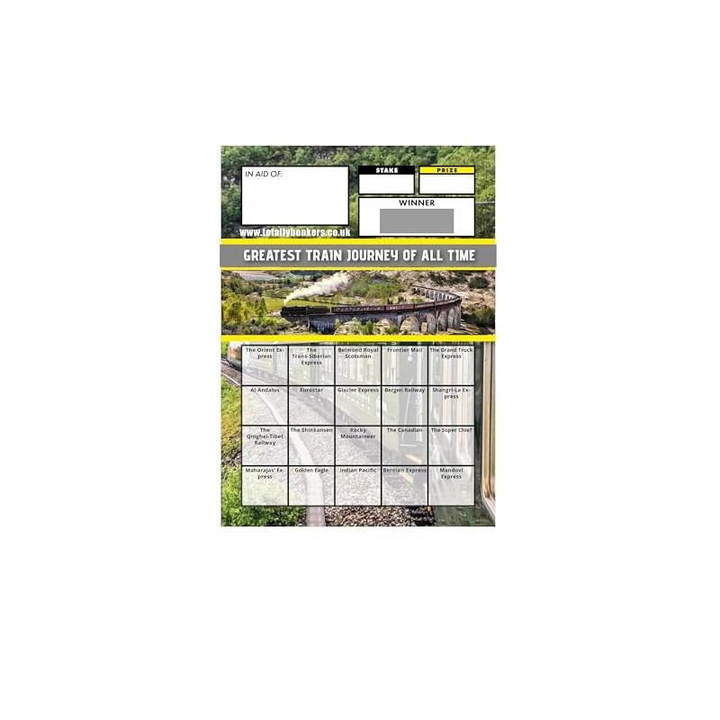 Totally Bonkers - Train Journeys Fundraising Scratch Cards - 20