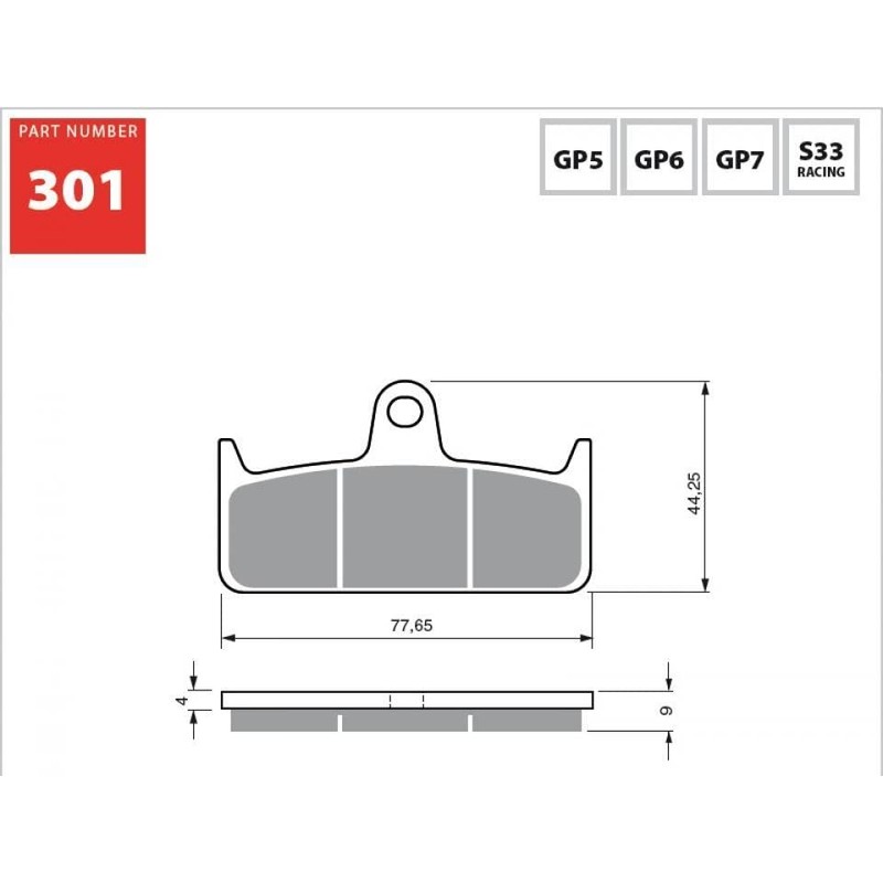 Brake Pad Gold Fren 301 S33 Racing Caliper Motorbike 4