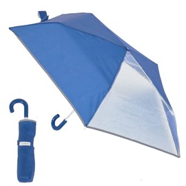 estaa 10357 Kids Folding Umbrella with Transparent Window, Windproof, Plain, UV 19.7 inches (50 cm), blue (navy blue)