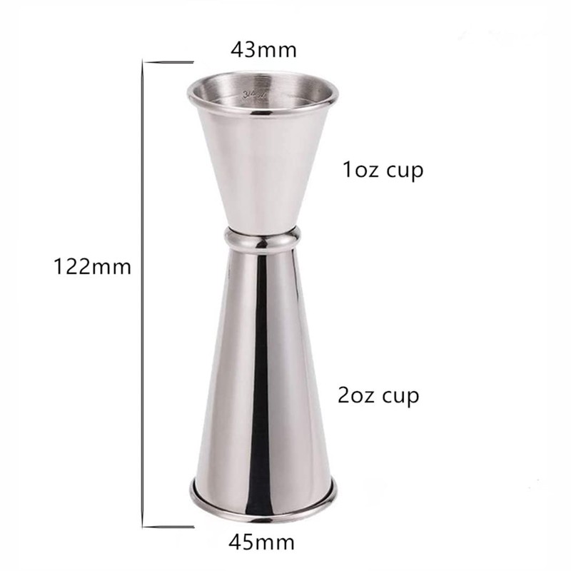 Secura Japanese Style Double Jigger, 304 Stainless Steel Cocktail Jigger,