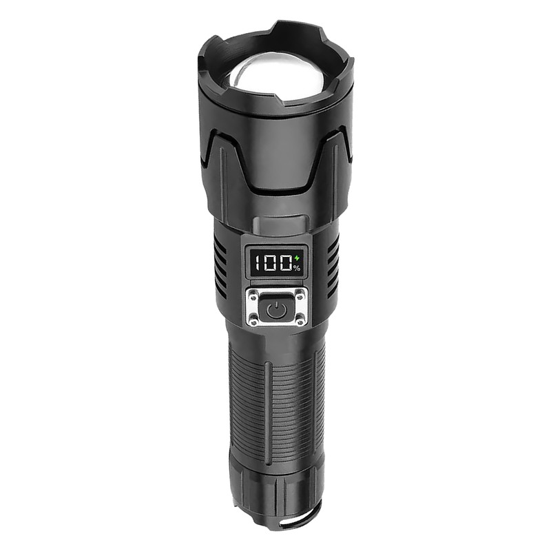 LED Flashlight USB Rechargeable Digital 120000lm High Luminous Flux Ultra