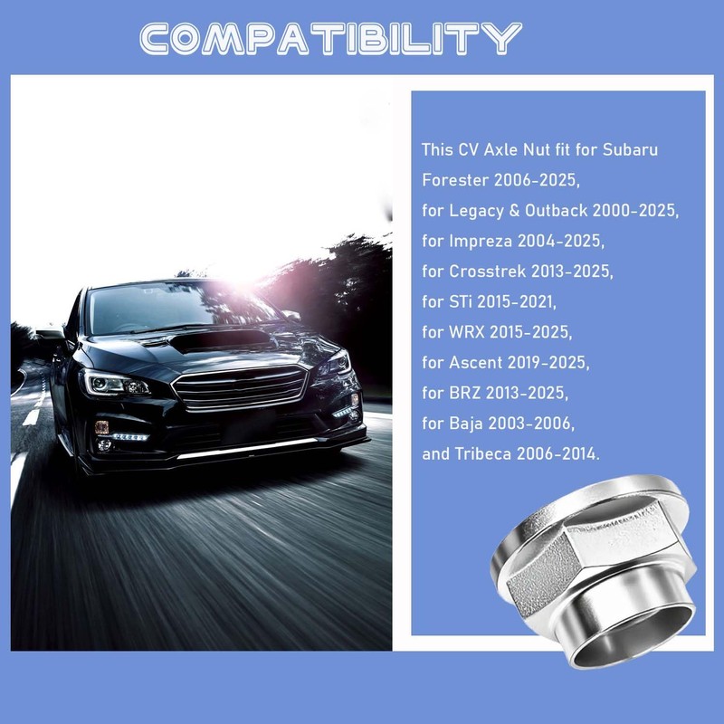 NPSNGSJY 902170049 CV Axle Nut Fit for Subaru Forester 2006-2025