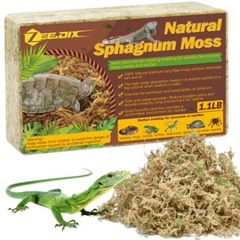 ZeeDix 1.1LBS Sphagnum Moss for Reptiles, 25QT Premium Dried Moss for Terrarium Long Fibered Leopard Gecko Moss Natural Sphagnum Peat Moss Bedding for Frogs Anoles Snake Turtle Plants