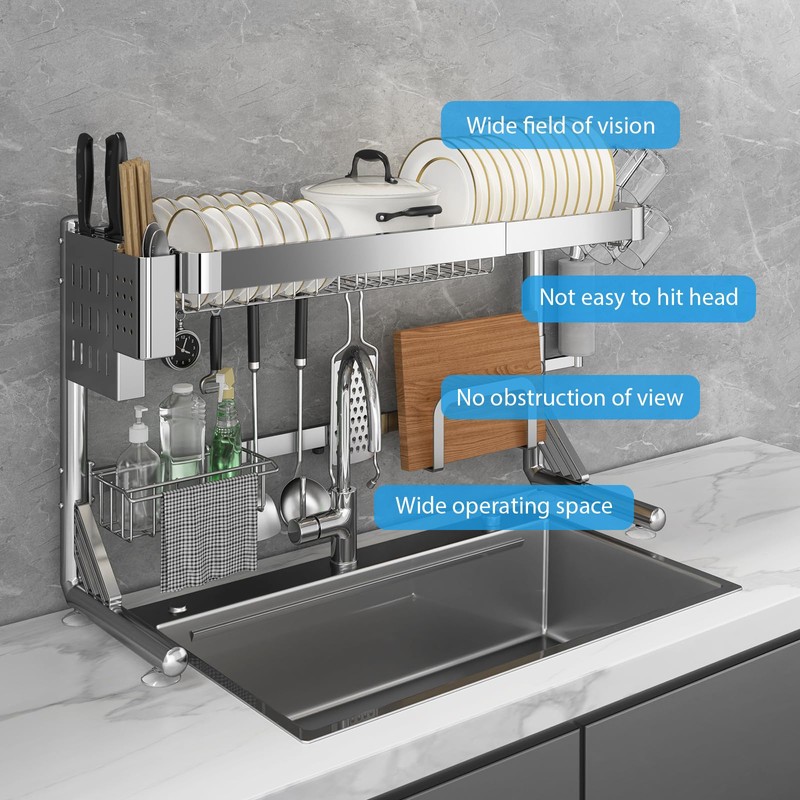 Shrivee Over The Sink Dish Drainer Drying Rack, 2 Tier