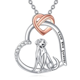 Golden Retriever Necklace S925 Sterling Silver Labrador Retriever Necklace Dog Pendant Golden Retriever Jewelry Gifts For Women Dog Lover