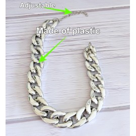 C15 Dog Pet Costume Set Retro Sunglasses Glasses + Chain Adjustable for Medium Breeds Approximately 18-40 lbs Party Prop Cosplay Photoshoot (80s Black + Silver Chain)