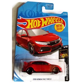 Hot Wheels 2019 Nightburnerz 5/10 - Red 2018 Honda Civic Type R #171/250 - U.S. Mainline Card
