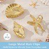 3 PCS Metal Hair Clips, Gold Starfish Hair Clips for