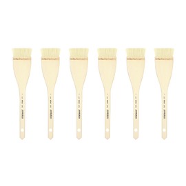 XDT Hake Artist Paint Brush 6 Piece Set #3.14in, Premium Soft White Goat Watercolor Long Handle, Acrylic Oil Watercolor