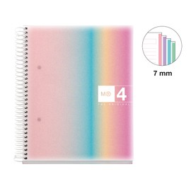 Miquelrius - A5 Notebook Polypropylene Cover 120 Micro Perforated Sheets Ruled with 4 Colours for Organization 70gsm Extra Matte Paper 2 Notebook Holes