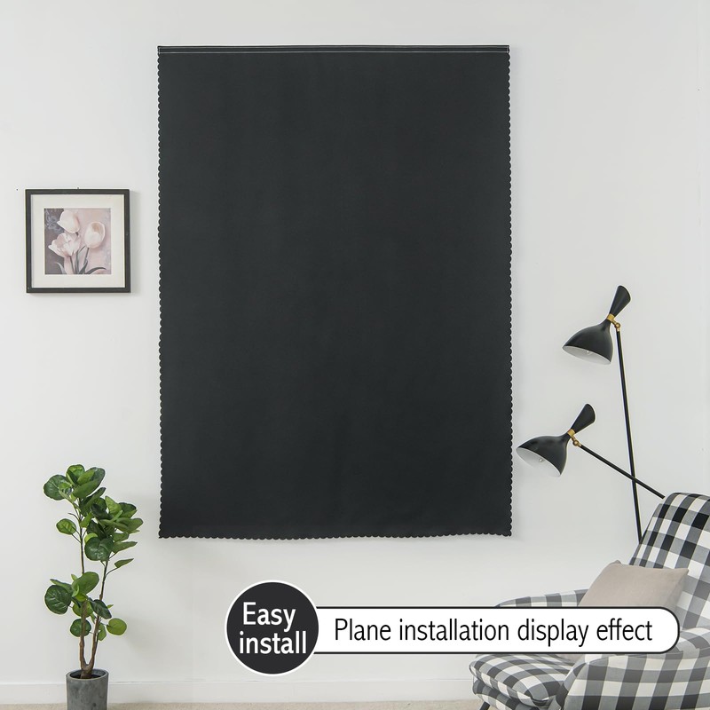 Adhesive Blackout Curtains- Self Stick Shades Window Blinds Curtains No