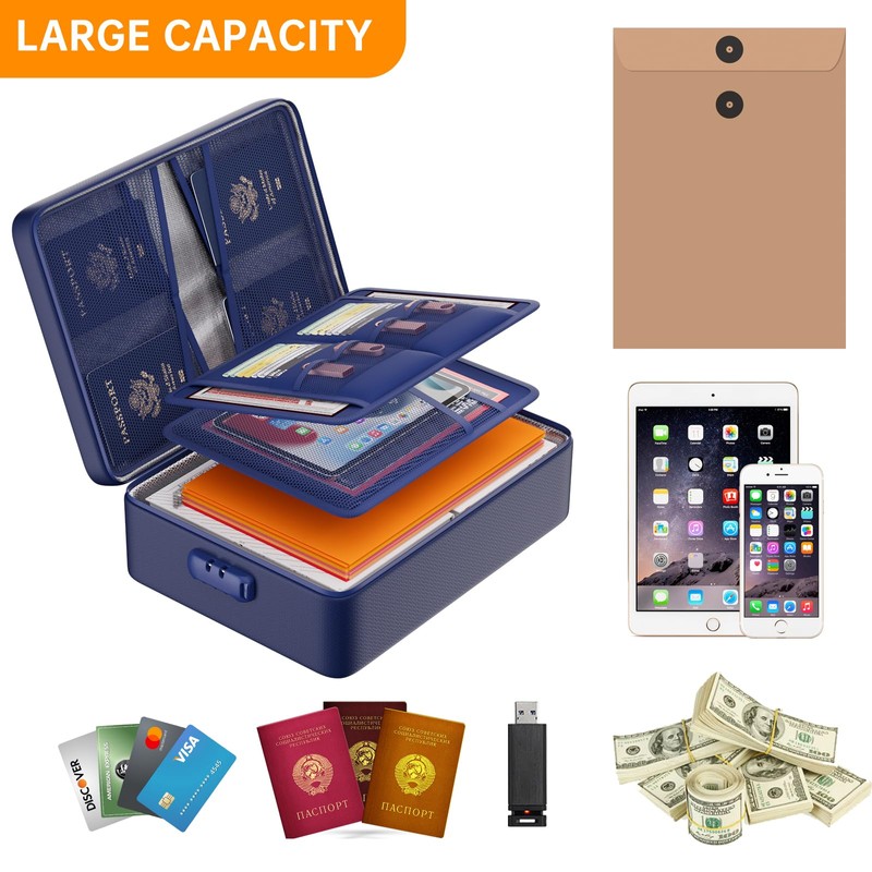 DocSafe 5200°F Document Organizer with Lock,Upgraded Heat Insulated Fireproof＆Waterproof Box