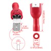 Heschen Piggyback Spade Crimp Terminal Connector 0.5-1.5mm², 22-16 AWG, Red,