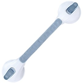 SlipX Solutions 17” Safe Grip Shower Grab Bar, Extra Long Suction Cup Handicap Grab Bars for Seniors, Heavy Duty PryLock Suction Cups for Bathtub, Bathroom Accessories No-drill No Tools Removeable (2)