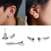 Punk Titanium Steel Screw Stud Earring for Women Men Stainless