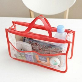 OPK EVA Double Zipper Waterproof Transparent Pouch Bag-in-Bag Inner Bag Women's / OPK EVA 더블 지퍼 방수 투명 파우치 백인백 이너백 여성