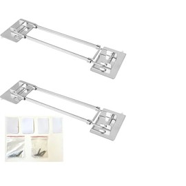 Adjustable Stainless Steel RV Shower Corner Storage Bar for Corner Shelves in Camper, Length 8-14 inches (2 Pack)