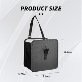 Tioollev Car Trash Can, Oxford Cloth Foldable Car Trash Bin Hanging, 1.85 Gallon Capacity Garbage Bag Organizer, Leak-Proof Waterproof Auto Storage Container (Medium)