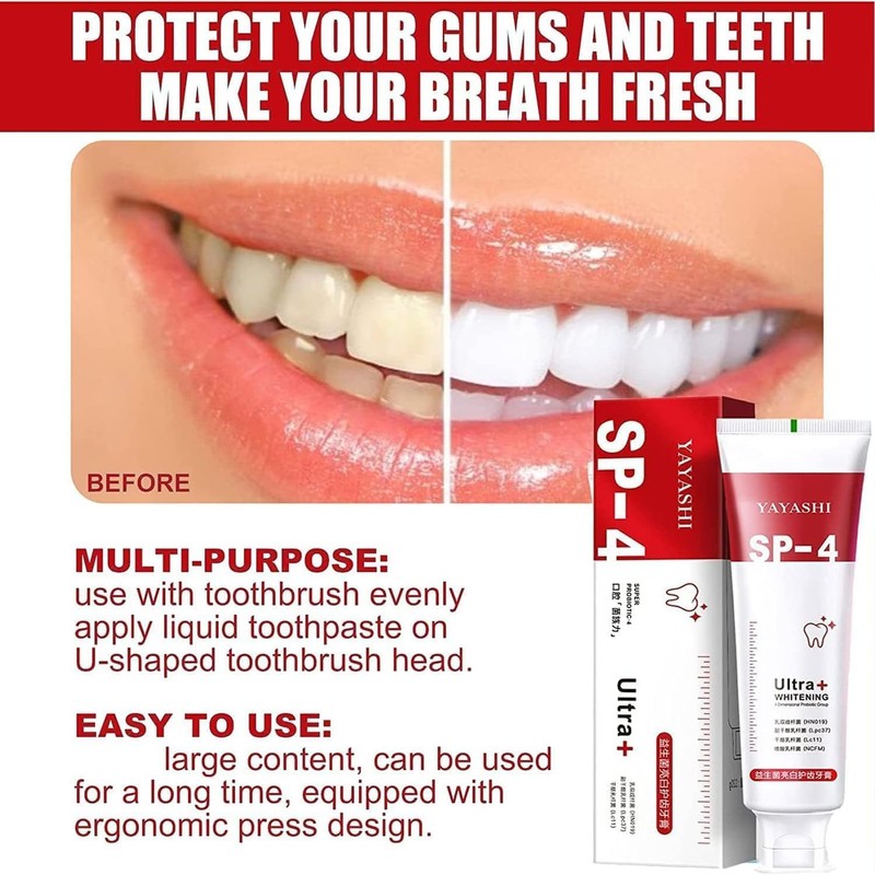 2PCS Sp-4 Toothpaste, Sp-4 Toothpaste,SP-4 Brightening Toothpaste Fresh Breat, Sp-4