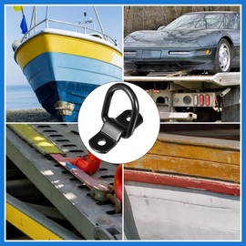 VekAuto 4pcs D Ring Tie Down Anchor 1/4" Diameter for Trailer Cars Black Auto Accessories