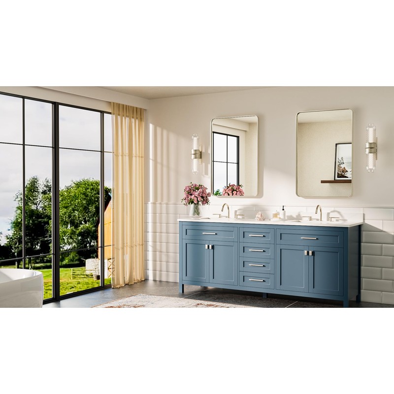 TETOTE Brushed Nickel Bathroom Mirror 20 x 30 Brushed Nickel