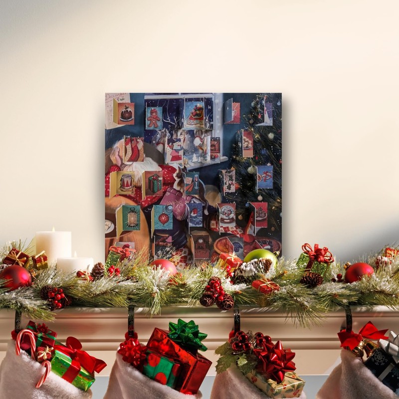Traditional Advent Calendar Sleeping Santa Christmas Advent Calendar Gift Idea