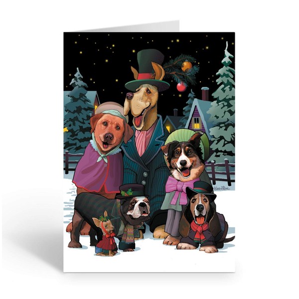 Stonehouse Collection | Dog Choir Holiday Card 18 Cards & Envelopes | Dog Theme Boxed Christmas Cards | USA Made (Standard)