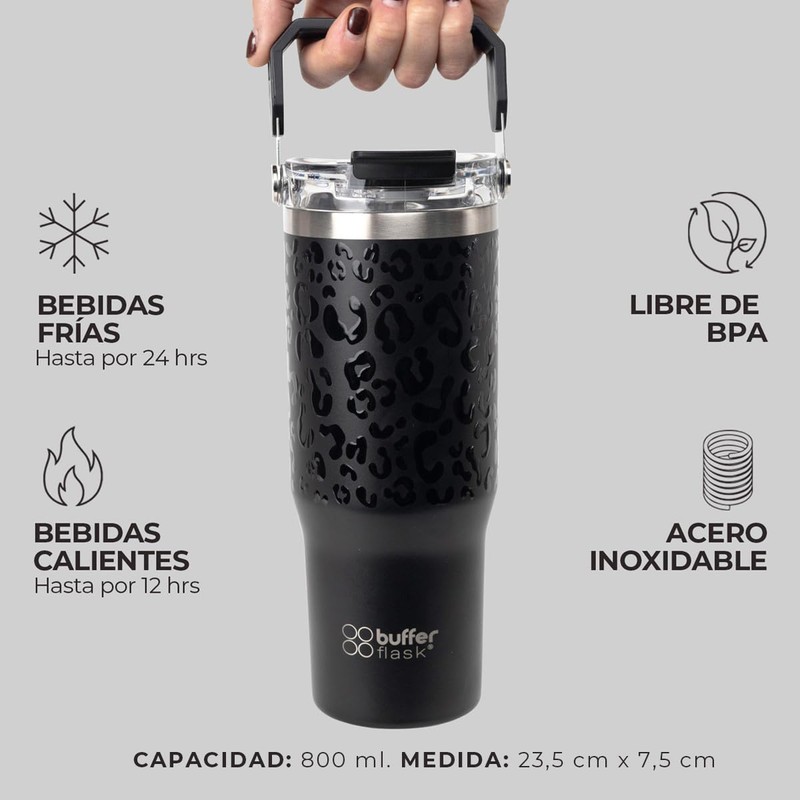 BUFFER FLASK - Vaso Termico 800ml - Termo Acero Inoxidable,