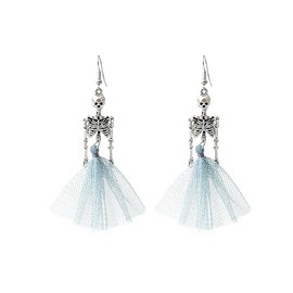 JOYAGIFT - arete de esqueleto de Halloween, diseño de calavera gótica con borla para mujer, niñas, accesorios de disfraz de Halloween, regalo de joyer