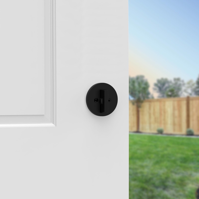 Weiser Elements Matte Black Round Deadbolt Lock, ANSI/BHMA Grade 3
