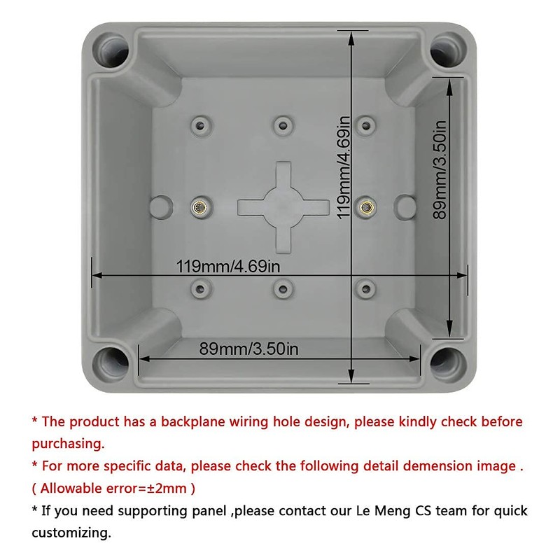 LeMotech Junction Box IP67 Waterproof Dustproof ABS Plastic Project Box