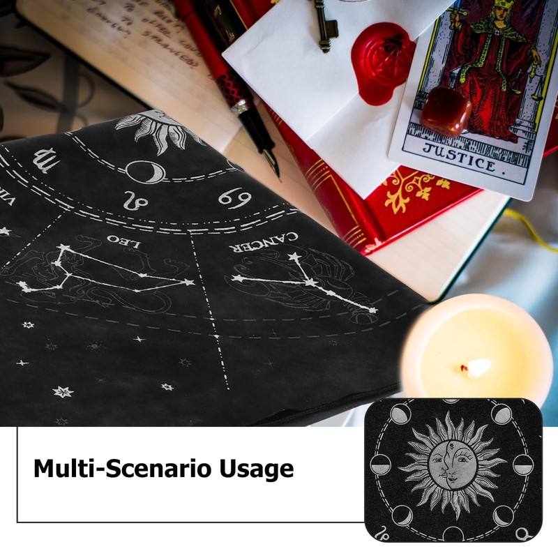 jojofuny Altar Tarot Tablecloth 12 Constellation Pentagram Tapestry Astrology Divination