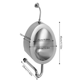 CRYBY Automatic Sensor Urinal Flusher, Wall Mounted Men's Bathroom Urinal Toilet Male Urinal, Touchless Urinal Flushing Set Stainless Steel Urinal for Bar Bathroom Hotel Shop, 12.6 * 17.72 Inch